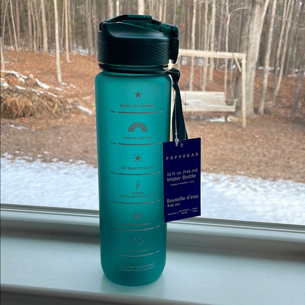 Pop Sugar motivational water bottle